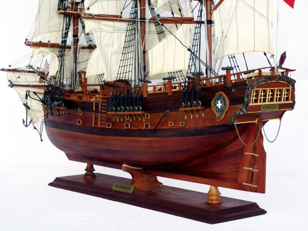 HMS Endeavour Model Ship Wooden Historical Ready Made Handcrafted Tall