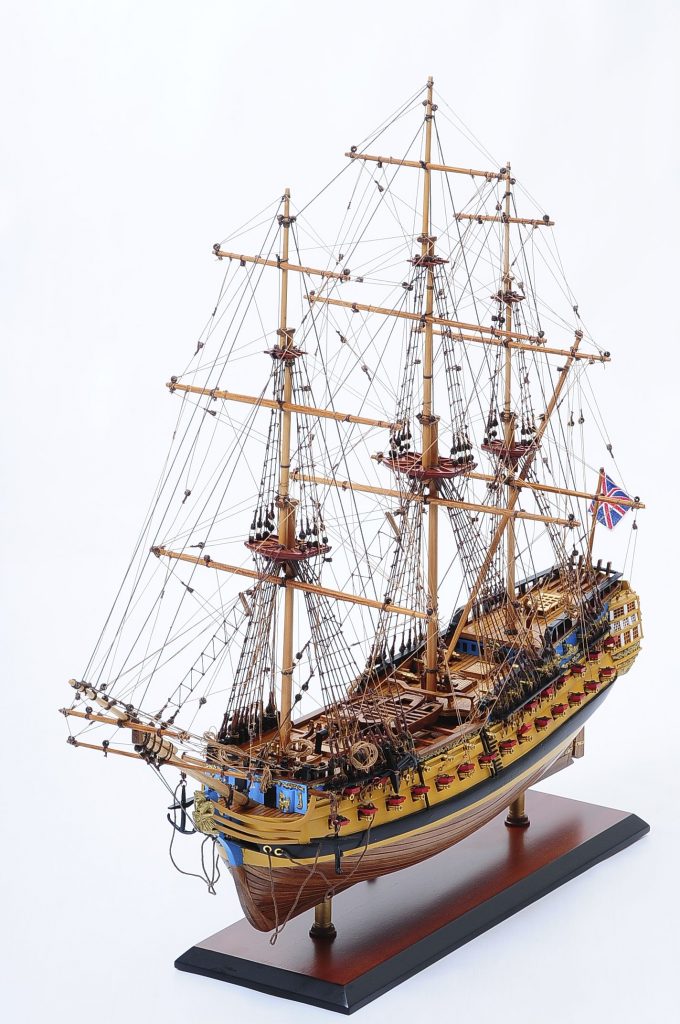 HMS Bellona Model Ship, wooden,historical,handcrafted,ready made,tall ...