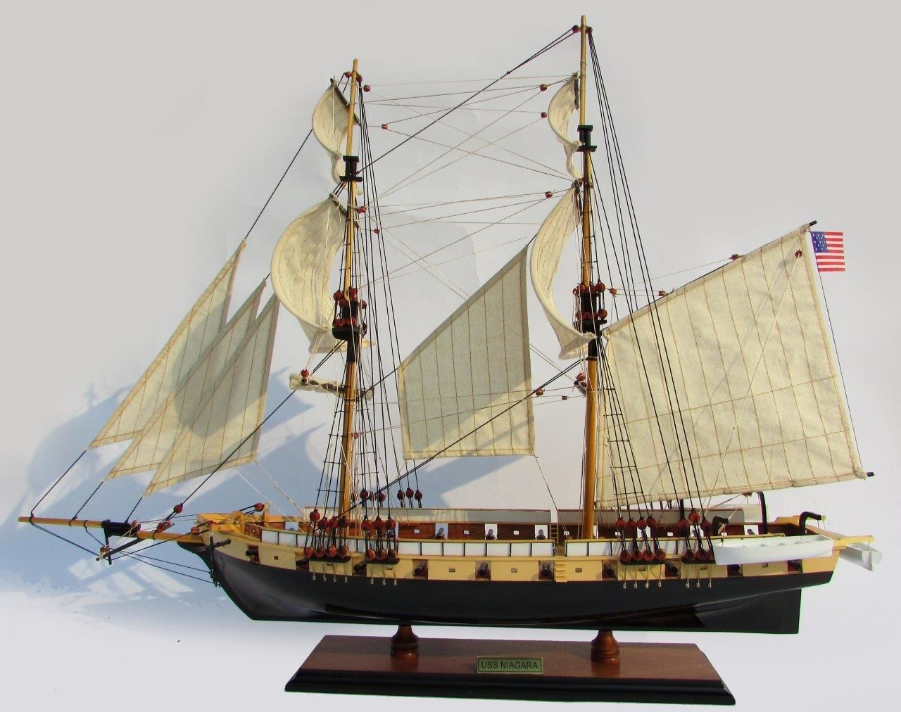 USS Niagara Wooden Display Ship Model - GN