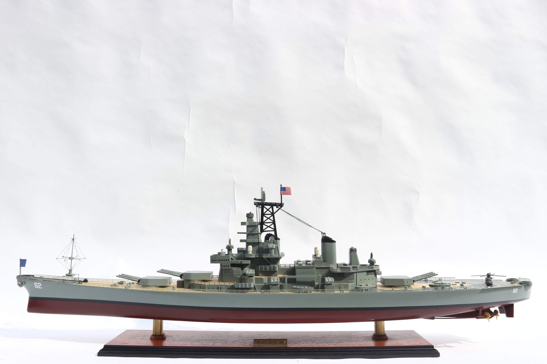 USS New Jersey Wooden Display Ship Model - GN