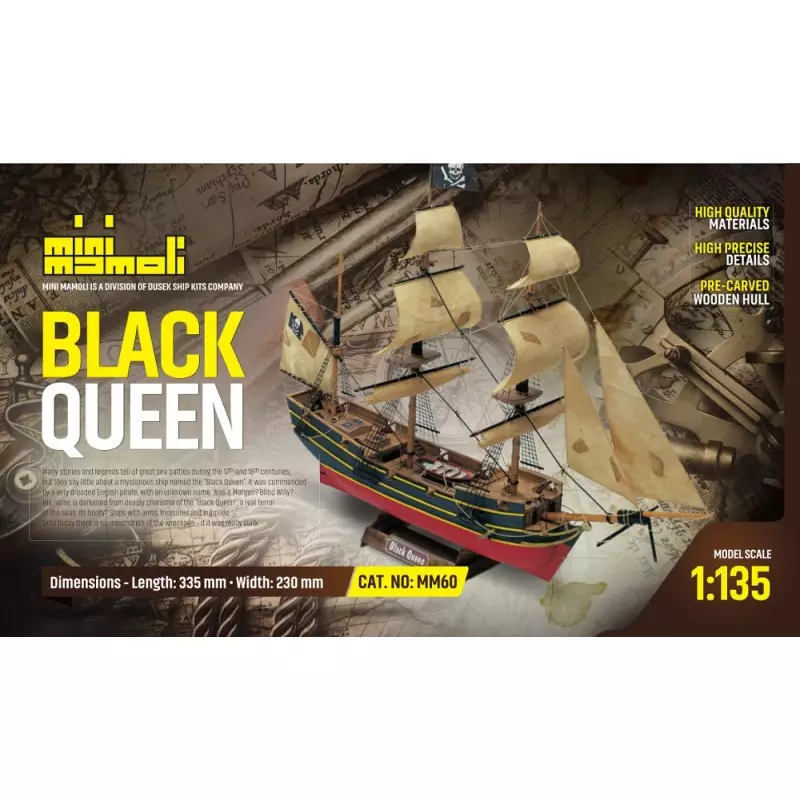 Black Queen Model Pirate Ship Kit – Mini Mamoli (MM60)